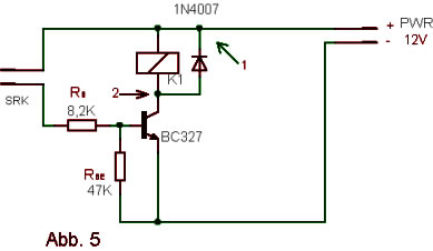 Reed-Kontakt mit Transistor als Schalter