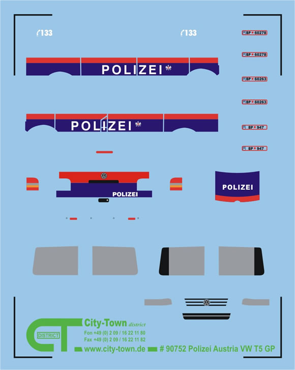 Ö-Polizie-Decal von City & Town