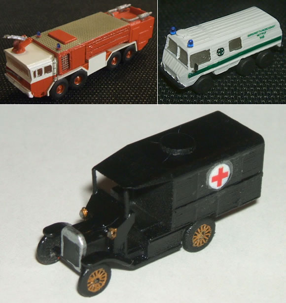 N-Spur-Blaulicht: Puch P, Faun und alter Krankenwagen