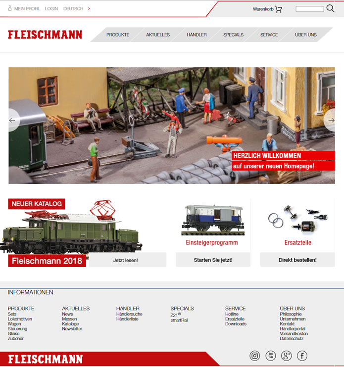 Fleischmann: Neue Webseite