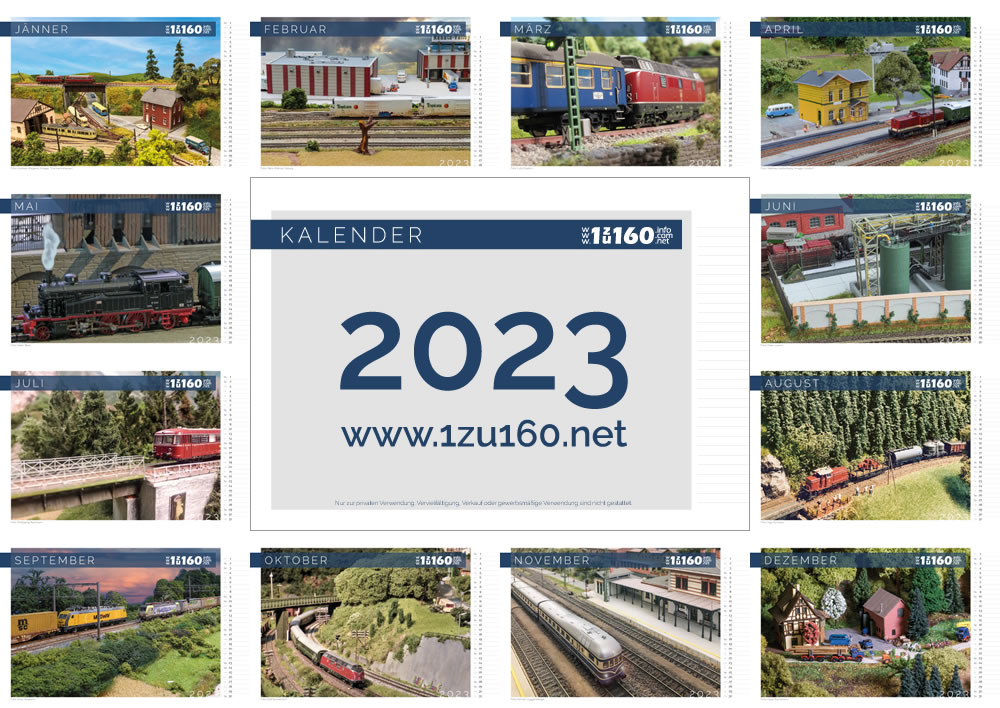 1zu160 Kalender 2023