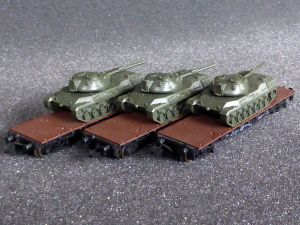 3x Roco Schwerlastwaggons, beladen mit Leopard A1 Panzer, auch einzeln, Top ohne OVP!
