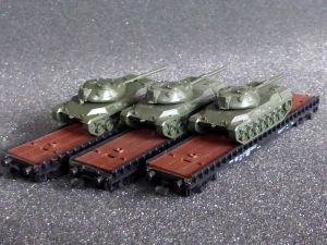 3x Roco Schwerlastwaggons, beladen mit Leopard A1 Panzer, auch einzeln, Top ohne OVP!