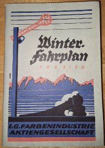 Winter Fahrplan IG Farben 1928/29 - Nachdruck Faksimile
