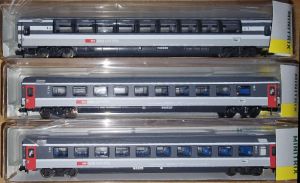drei SBB EC-Wagen 1x 1.Klasse Panorama + 2x 2.Klasse