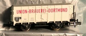 Fleischmann Bierwagen "Union-Brauerei-Dortmund" mit Bremserhaus der K.P.E.V.