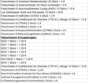Fleischmann + Andere N Zubehör Ersatzteile