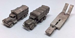 Schwerlastauflieger und Lkw
