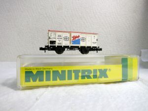 Spur n  Minitrix 13602 Güterwagen weiß  Libby´s, neuwertig in OVP
